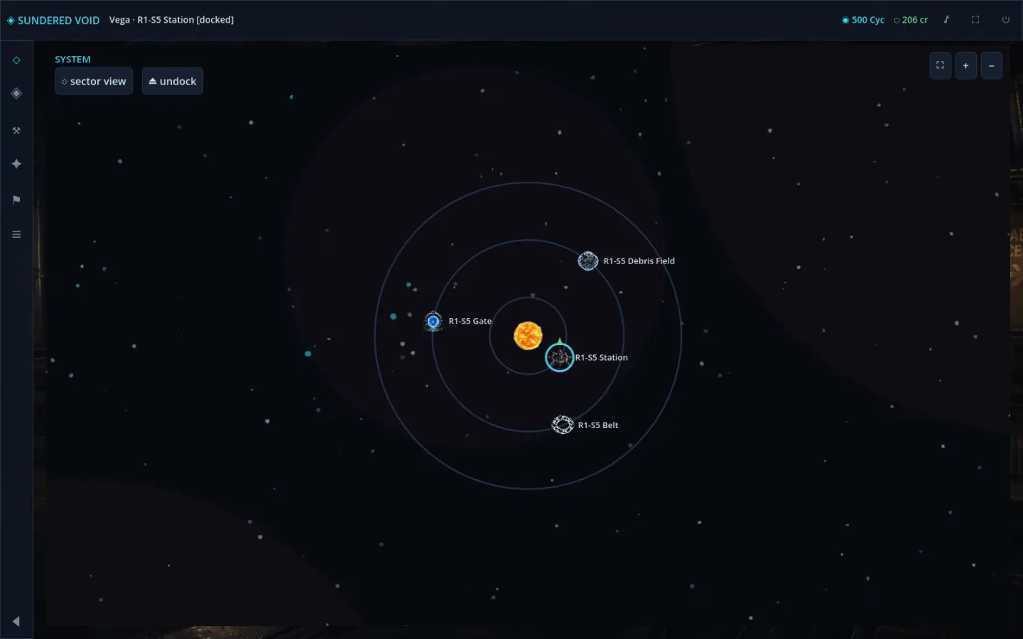 System map — orbital view of a star system